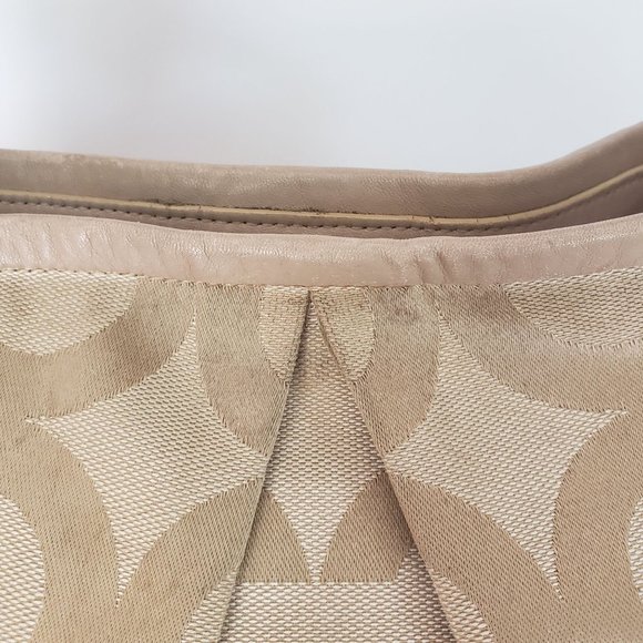 COACH Large Parker Op Art Rose Gold Hardware Jacquard and Leather Hobo Satchel - Picture 11 of 15